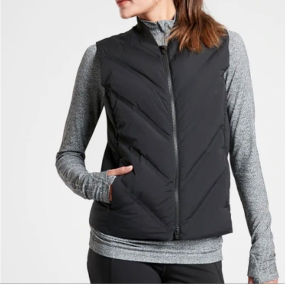 Athleta Black Quilted Puffer Vest